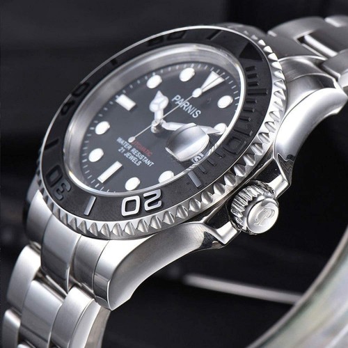 Parnis 41mm Ceramic Bezel 50M Waterproof Sapphire Crystal 21 Jewels ...